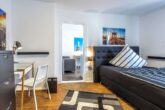 Ab September - modern möbliertes 1-Zimmer-Apartment mit Wohnküche - direkt im Ostend - nahe der EZB - Schlafzimmer